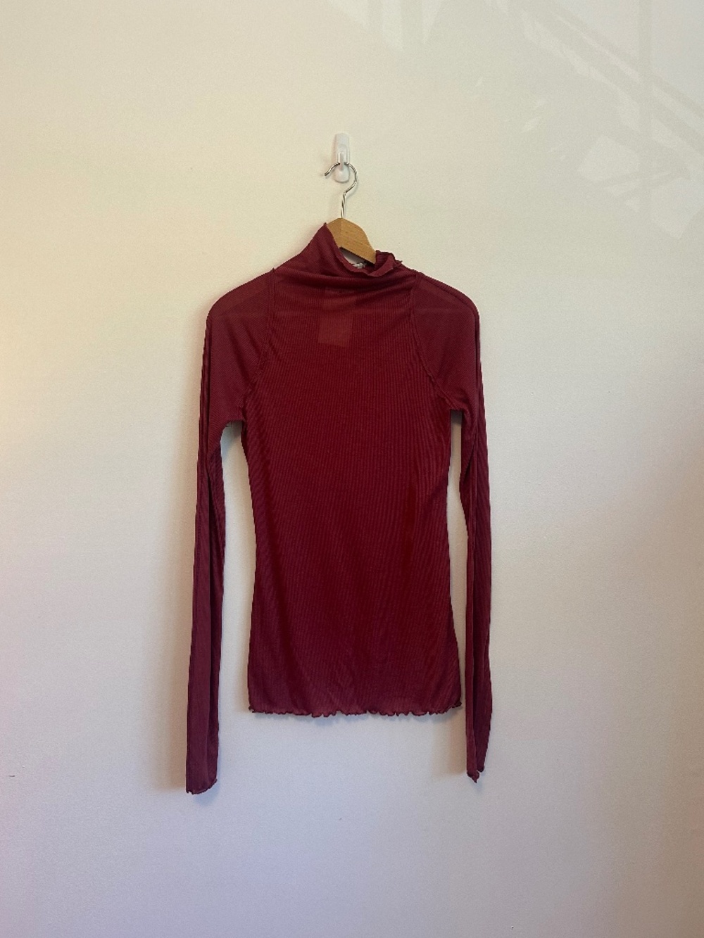 Free People Close to Home Layering Ribbed Turtleneck in Crimson | Size Medium